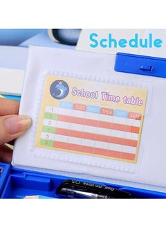 Generic Pop Up Multifunction Pencil Case for Girls and Boys, Pencil Case, Pencil Box for Kids, Pen Box Organizer with Compartments, Sharpener, Schedule, School Supplies, , Pencil Case for Kids, Cute Cartoon Pen Box Organizer Stationery , Kids Astronaut Space Pen Box Bag, Pencil Holder, School Supplies, Best Birthday Gifts for Kids, Pen Box Bag Pencil Holder for School Students, Pencil Case for for School ,Cute Pencil box for Boys with Sharpener (Blue)  - Image 4