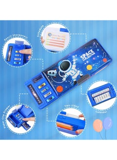Generic Pop Up Multifunction Pencil Case for Girls and Boys, Pencil Case, Pencil Box for Kids, Pen Box Organizer with Compartments, Sharpener, Schedule, School Supplies, , Pencil Case for Kids, Cute Cartoon Pen Box Organizer Stationery , Kids Astronaut Space Pen Box Bag, Pencil Holder, School Supplies, Best Birthday Gifts for Kids, Pen Box Bag Pencil Holder for School Students, Pencil Case for for School ,Cute Pencil box for Boys with Sharpener (Blue)  - Image 2