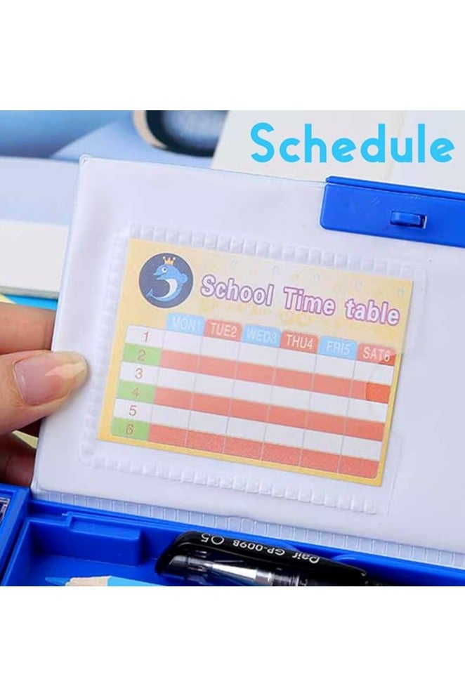 Pop Up Multifunction Pencil Case for Girls and Boys, Pencil Case, Pencil Box for Kids, Pen Box Organizer with Compartments, Sharpener, Schedule, School Supplies, , Pencil Case for Kids, Cute Cartoon Pen Box Organizer Stationery , Kids Astronaut Space Pen Box Bag, Pencil Holder, School Supplies, Best Birthday Gifts for Kids, Pen Box Bag Pencil Holder for School Students, Pencil Case for for School ,Cute Pencil box for Boys with Sharpener (Blue) - Image 4