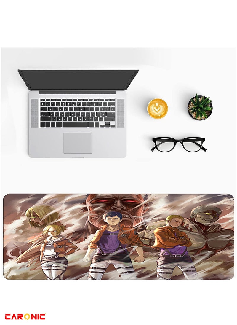 CARONIC Large Gaming Mouse Pad with Superior Micro Weave Cloth Extended Desk Mousepad with Stitched Edges Non-Slip Base Water Resist Keyboard Pad For Gamer And Office Home Carl M1486  - Image 5