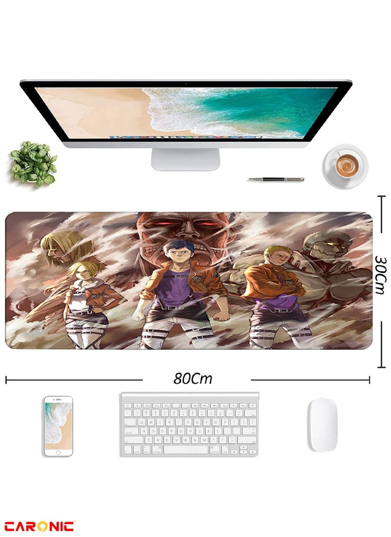 CARONIC Large Gaming Mouse Pad with Superior Micro Weave Cloth Extended Desk Mousepad with Stitched Edges Non-Slip Base Water Resist Keyboard Pad For Gamer And Office Home Carl M1486  - Image 3