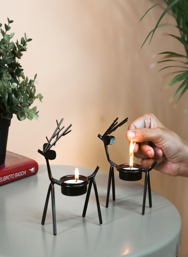 URBANFIX Christmas Reindeer Tealight Holder (Pack of 2), Candle Holder, Home Decor - Image 3