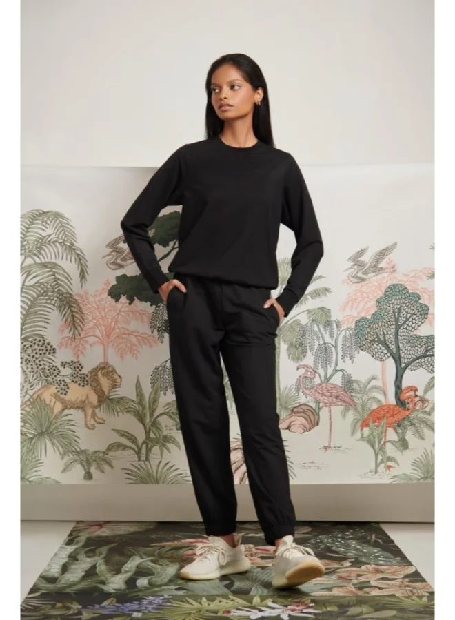 نسيسيرا Bamboo Terry Black Travel Jogger Set