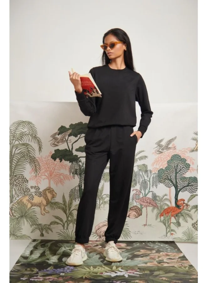 نسيسيرا Bamboo Terry Black Travel Jogger Set