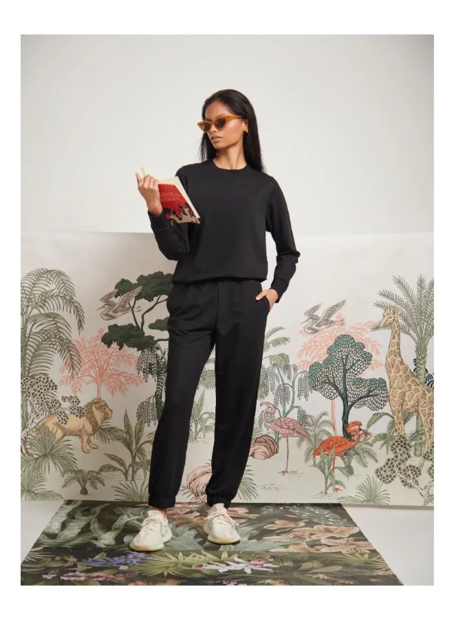 نسيسيرا Bamboo Terry Black Travel Jogger Set