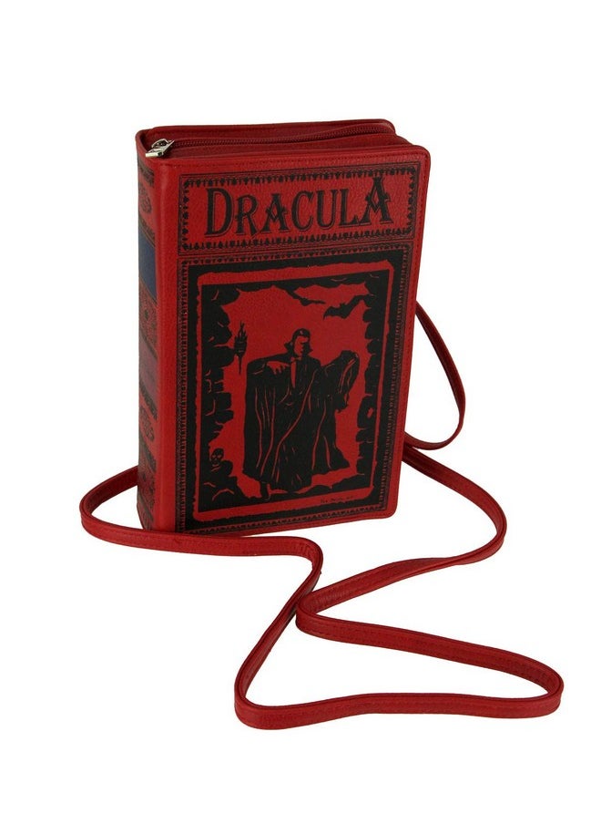 Things2Die4 - Book Of Dracula Vinyl Handbag Novelty Clutch Purse Crossbody Bag Red Small - Image 1