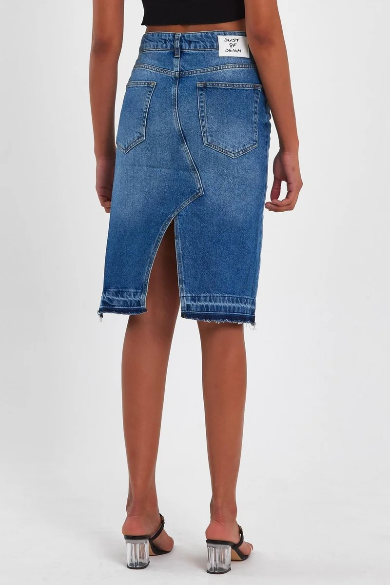 Alexander Gardi Special Collection Ripped Detail Denim Skirt (46-200)