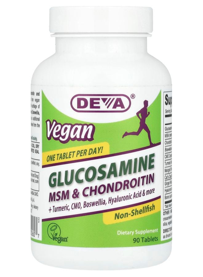 Deva Vegan Glucosamine MSM & Chondroitin 90 Tablets