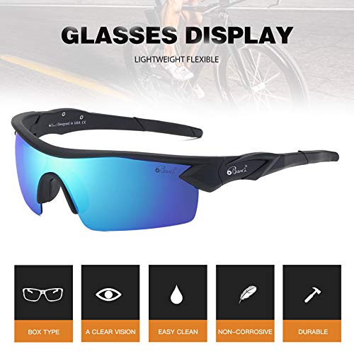 Bevi Polarized Sports Sunglasses TR90 Unbreakable Frame for Men Women Running Cycling Golf Baseball TPH2C2 - Image 3