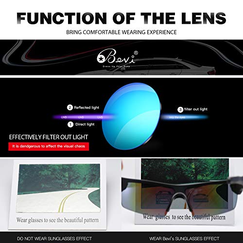Bevi Polarized Sports Sunglasses TR90 Unbreakable Frame for Men Women Running Cycling Golf Baseball TPH2C2 - Image 4