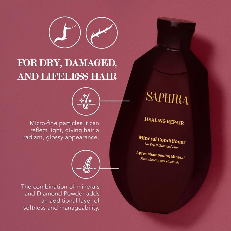 Saphira Hydrating LeaveIn Conditioner Mineral Mud Styling and Healing LeaveIn Conditioner for Dry Damaged Hair Strengthening No Rinse Hair Repair Therapy SulfateFree ParabenFree 250ml - Image 2