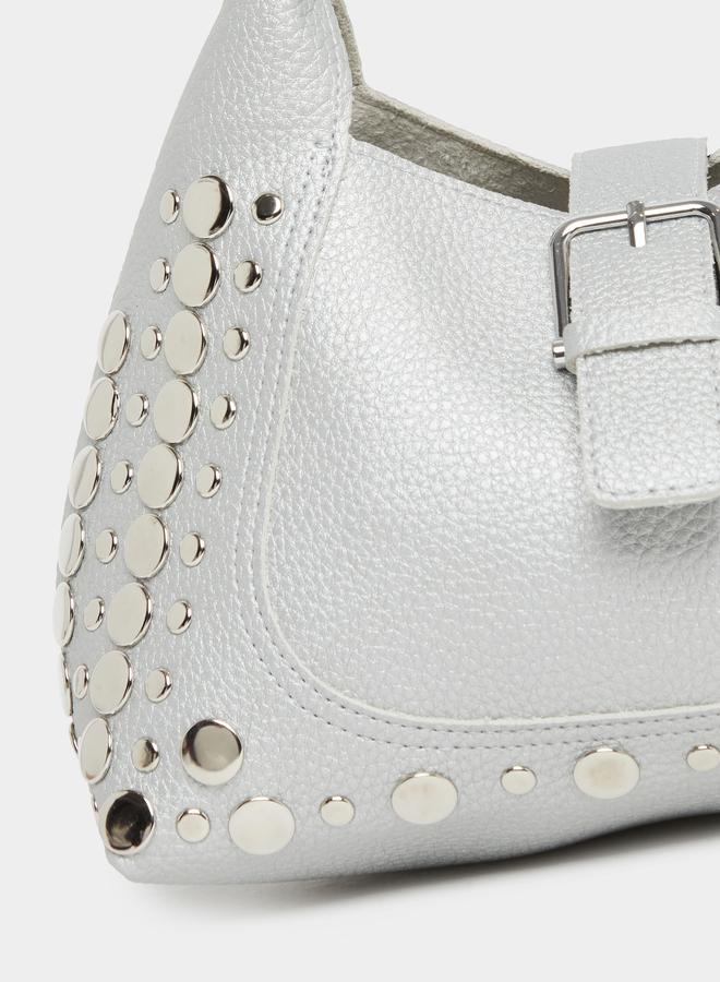 Styli Studded Shoulder Bag with Buckle Detail - Image 2