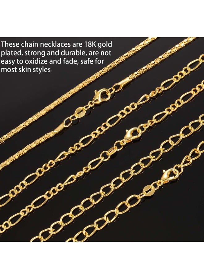 Blulu 24 Pieces Silver or Gold Plated DIY Chain Necklace for Jewelry Making Supplies and Craft (18 Inch, Gold) - Image 2