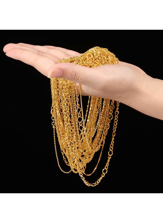 Blulu 24 Pieces Silver or Gold Plated DIY Chain Necklace for Jewelry Making Supplies and Craft (18 Inch, Gold) - Image 4