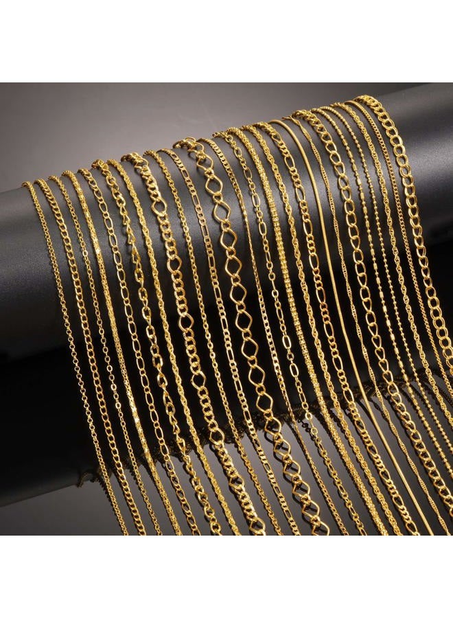 Blulu 24 Pieces Silver or Gold Plated DIY Chain Necklace for Jewelry Making Supplies and Craft (18 Inch, Gold) - Image 3