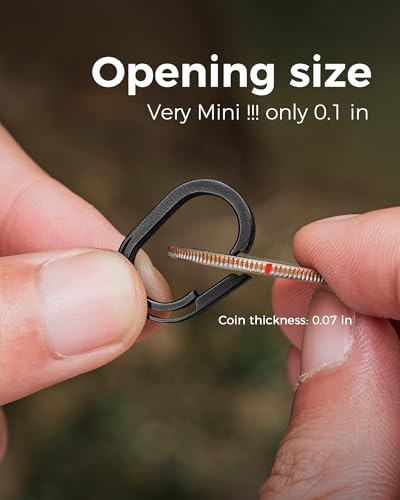FEGVE Titanium Mini Key Chain Rings with 2 Stainless Steel Spilt Rings for Home Keys Bag Pendant (2, Black) - Image 4