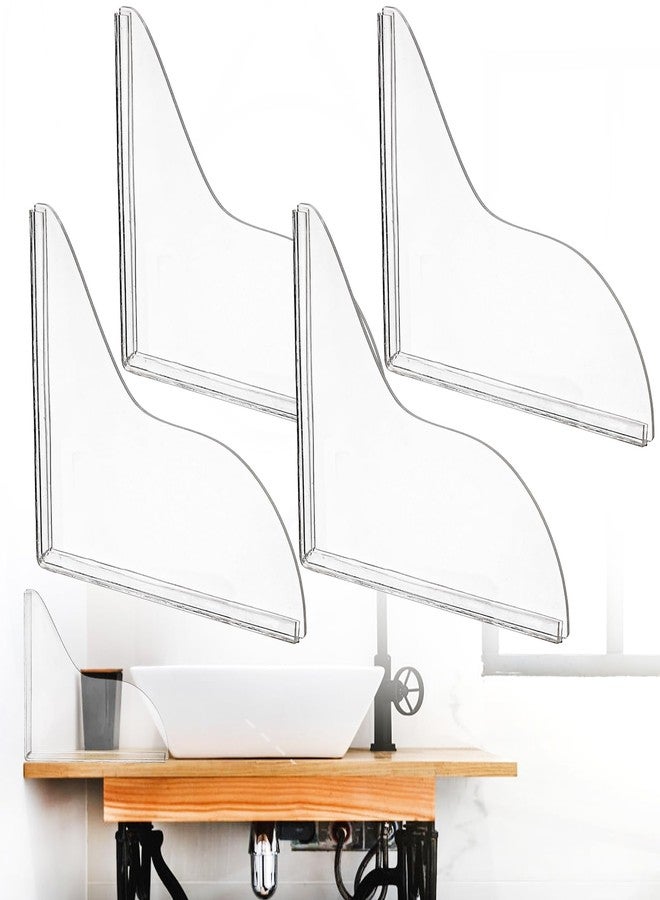 Eorbow 4 Pack Bathtub Splash Guard, Removable Shower Water Guard Kit, Acrylic Waterproof Self-Adhesive Bath Tub Corner Guard to Prevent Water from Splashing Out, Bathtub Accessories - Image 1