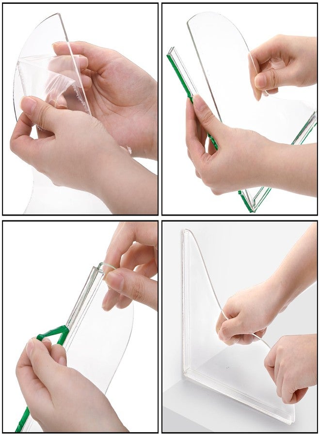 Eorbow 4 Pack Bathtub Splash Guard, Removable Shower Water Guard Kit, Acrylic Waterproof Self-Adhesive Bath Tub Corner Guard to Prevent Water from Splashing Out, Bathtub Accessories - Image 5