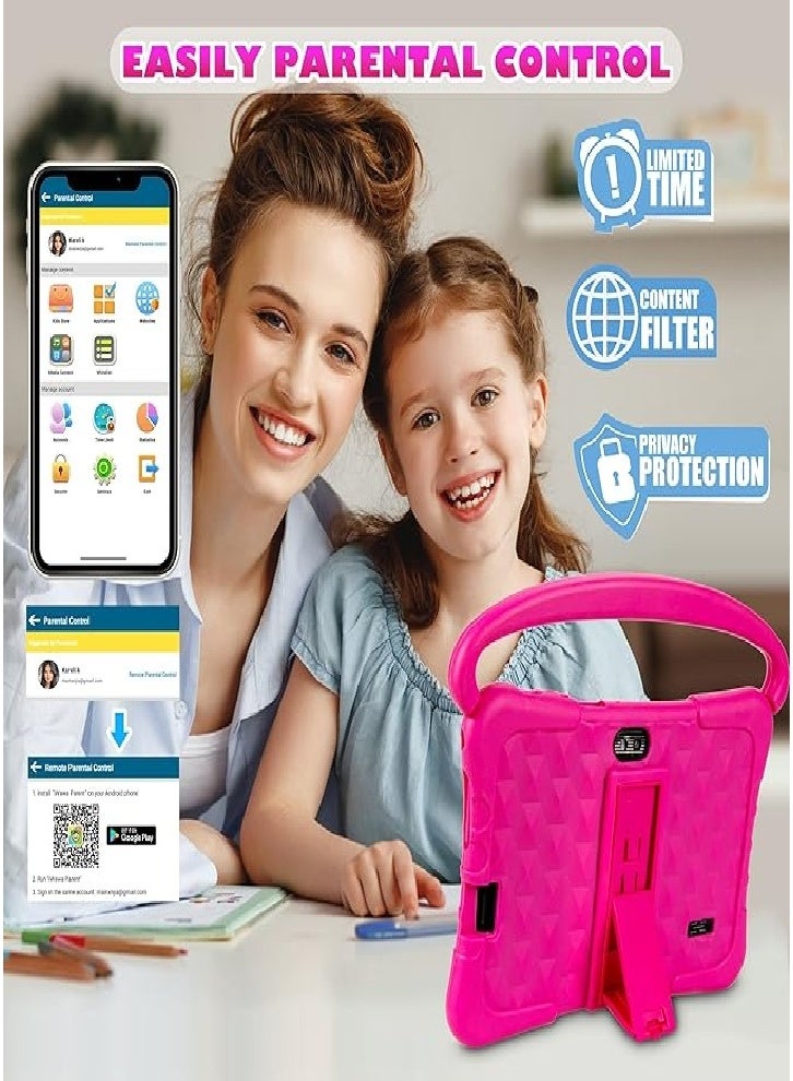 Children's tablet, 7-inch 32GB tablet, suitable for children aged 3-14, with eye protection, education, parental control functions, tablet comes with a pink silicone cover - Image 2
