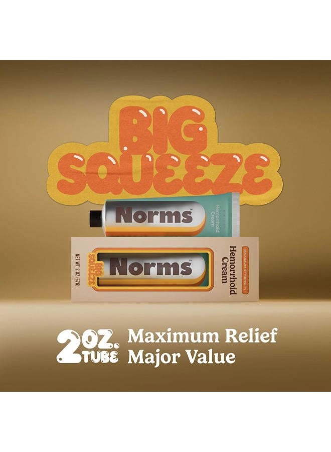 Norms كريم علاج البواسير، أقصى قوة 5% ليدوكائين، تخفيف سريع لألم البواسير، التورم، الحكة، مع فينيل إفرين HCL، الألوة و الجلسرين – أنبوب كبير 2 أونصة - Image 2