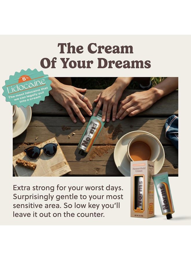 Norms كريم علاج البواسير، أقصى قوة 5% ليدوكائين، تخفيف سريع لألم البواسير، التورم، الحكة، مع فينيل إفرين HCL، الألوة و الجلسرين – أنبوب كبير 2 أونصة - Image 4