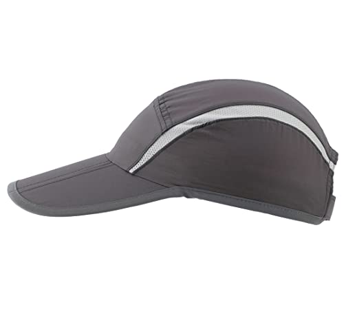 Connectyle Foldable Mesh Sun Cap Outdoor Sports Hat Breathable Sun Runner Cap with Reflective Trim Black - Image 4