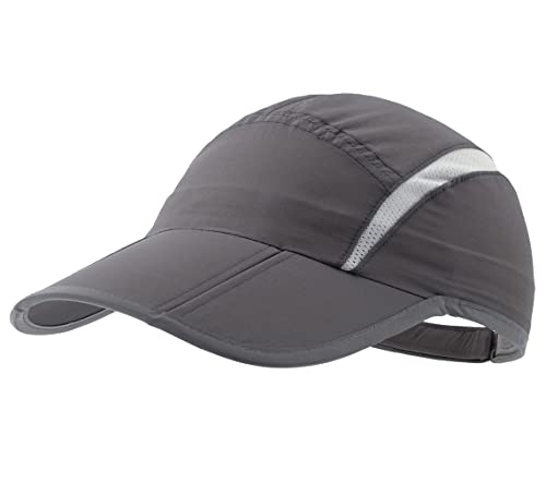 Connectyle Foldable Mesh Sun Cap Outdoor Sports Hat Breathable Sun Runner Cap with Reflective Trim Black - Image 1