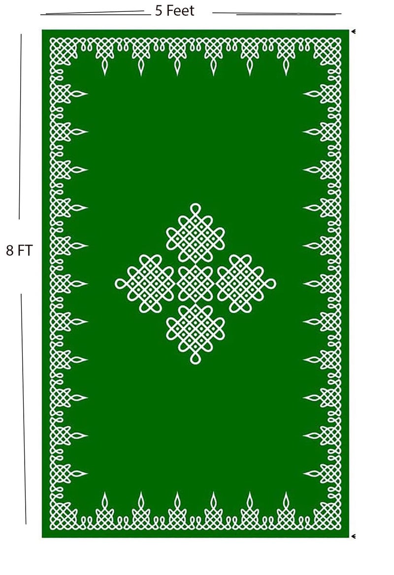 Bague Background Decoration Cloth for Pooja Kolam Decoration Background Curtain 5X8 - Image 3