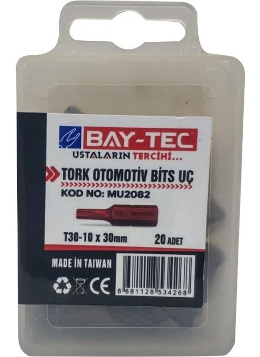Bay-Tec Tork Automotive Bit Short T30-10X30 mm (20 Pieces) MU2082  - Image 3