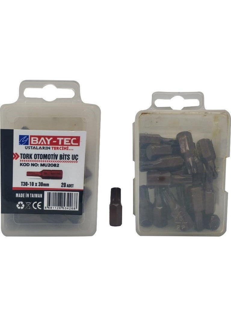Bay-Tec Tork Automotive Bit Short T30-10X30 mm (20 Pieces) MU2082  - Image 1