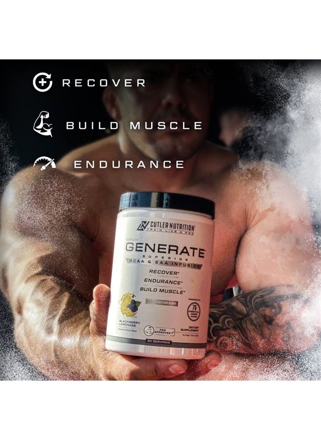 Cutler Nutrition - Ultimate BCAA EAAs Amino Acids Powder Generate Post Workout Recovery Drink Mix with 5g BCAA Powder and 2g Essential Amino Acids for Muscle Recovery | BlackBerry Lemonade (30 SVG) - Image 1