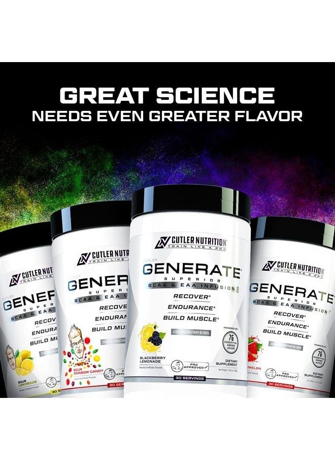 Cutler Nutrition - Ultimate BCAA EAAs Amino Acids Powder Generate Post Workout Recovery Drink Mix with 5g BCAA Powder and 2g Essential Amino Acids for Muscle Recovery | BlackBerry Lemonade (30 SVG) - Image 1