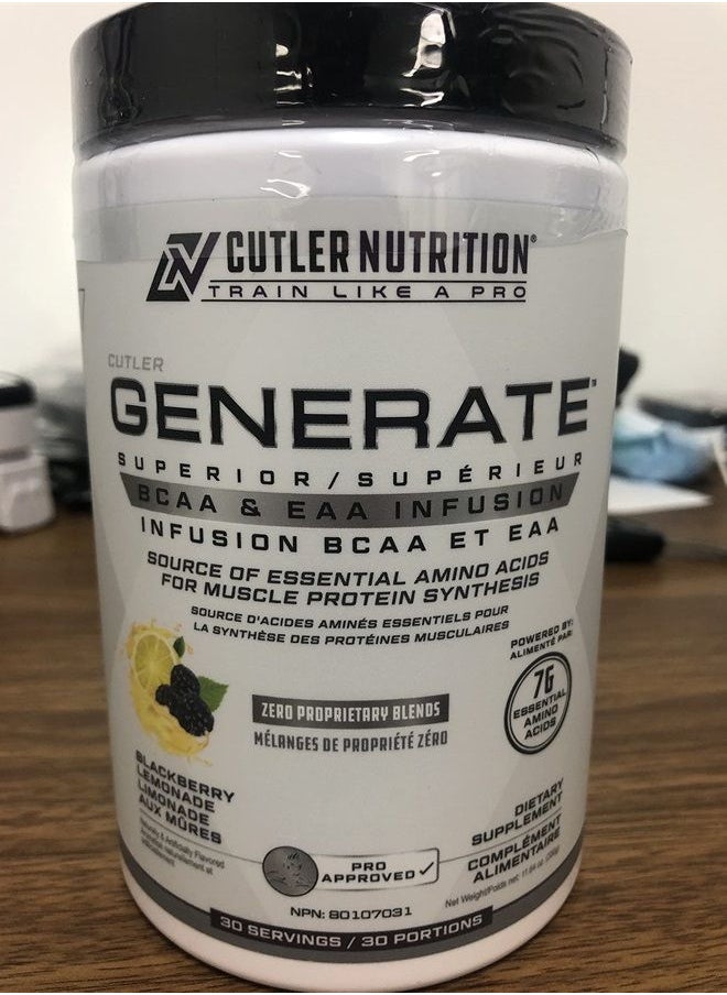 Cutler Nutrition - Ultimate BCAA EAAs Amino Acids Powder Generate Post Workout Recovery Drink Mix with 5g BCAA Powder and 2g Essential Amino Acids for Muscle Recovery | BlackBerry Lemonade (30 SVG) - Image 1