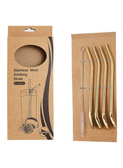 HILUKE Straw with Filtering Spoon 4 PCS Reusable Stainless Steel Drinking Straws with 2 PCS Cleaning Brushes for Yerba Mate Tea Bombilla, Gourd Loose Leaf Tea, Cocktail  - Image 1