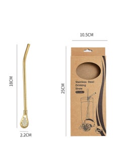 HILUKE Straw with Filtering Spoon 4 PCS Reusable Stainless Steel Drinking Straws with 2 PCS Cleaning Brushes for Yerba Mate Tea Bombilla, Gourd Loose Leaf Tea, Cocktail  - Image 4