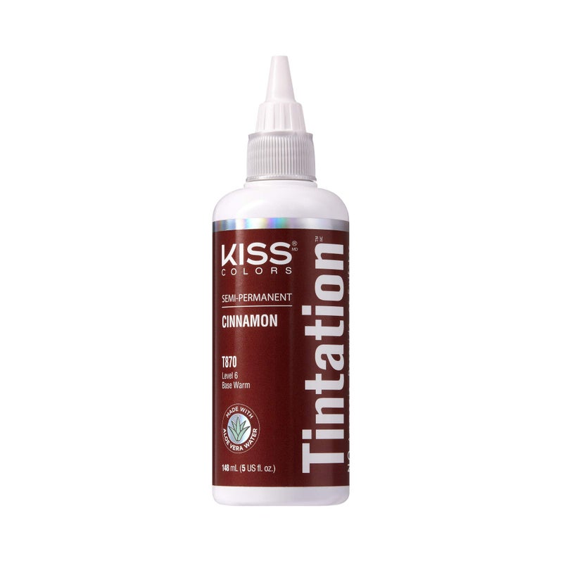 Red by Kiss Red by Kiss Tintation SemiPermanent Hair Color Aloe Vera Water Based Argan Oil Olive Oil Collagen  Keratin LongLasting Color Dye Cinnamon 5 Fl Oz