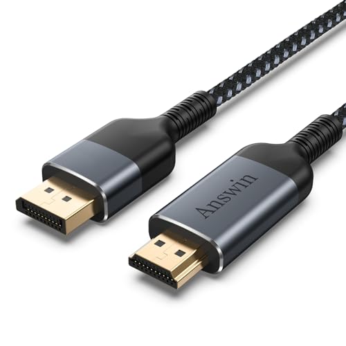 Answin HDMI to Displayport Uni-Directional 4K Active HDMI to Displayport Cable Compatible for Xbox One/360/NS/PS4/PS5/Mac Mini, PC to DP Monitor upporting 2K@120Hz 1080P@144Hz-6ft - Image 1