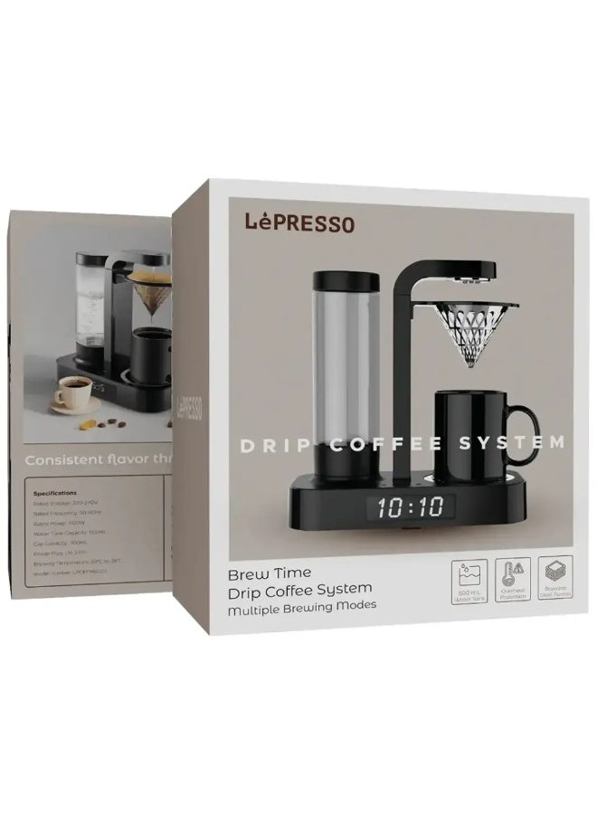ليبرسو نظام تحضير القهوة بالتنقيط Lepresso Brew Time مع أوضاع تحضير متعددة - أسود - Image 1