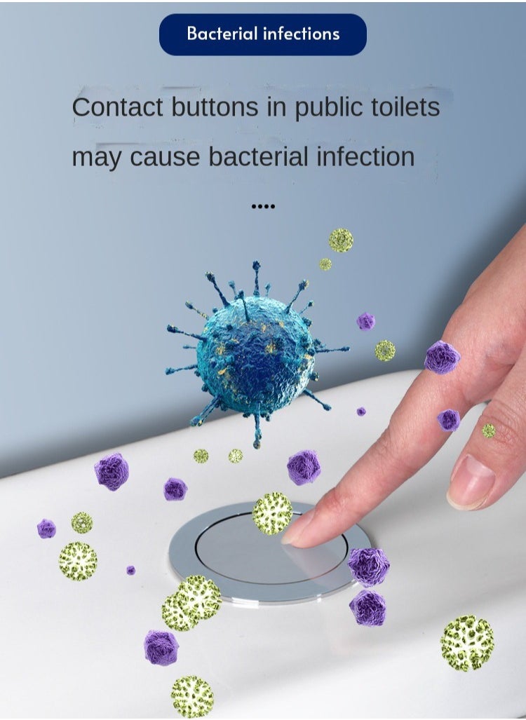 Generic - Automatic Toilet Flusher Toilet Sensor Flush Contact-free Charging Smart Infrared Sensor Presser Public Toilet Hotel Flush - Image 1
