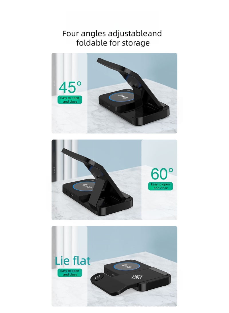 Wireless Charging Station 15W Fast Charging Station Fold 4 In 1 Fast Wireless Charging Dockfor iPhone 15/14/13/12/Pro Max/XS/XR/X IWatch 7/6/5/4/3/2/XS, AirPods Pro/3/2 - Image 3