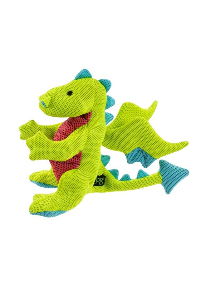 جو دوج لعبة الكلاب المحشوة ذات الصوت الصارخ من Mesh Dragons، بتقنية الحماية المزدوجة للمضغ - خضراء، كبيرة - Image 4