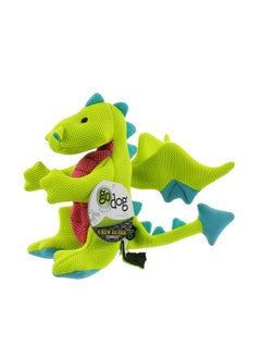 goDog Mesh Dragons Squeaky Plush Dog Toy, Double Chew Guard Technology  Green, Large  - Image 5