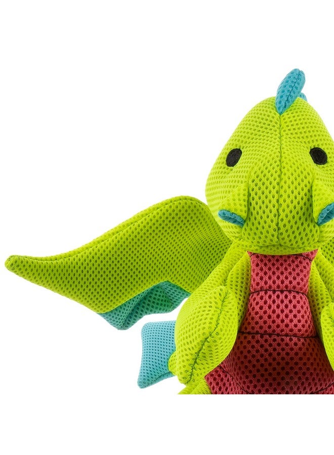 جو دوج لعبة الكلاب المحشوة ذات الصوت الصارخ من Mesh Dragons، بتقنية الحماية المزدوجة للمضغ - خضراء، كبيرة - Image 3