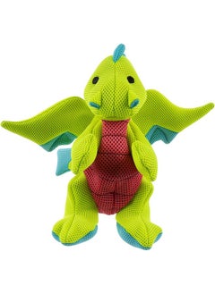 goDog Mesh Dragons Squeaky Plush Dog Toy, Double Chew Guard Technology  Green, Large  - Image 2