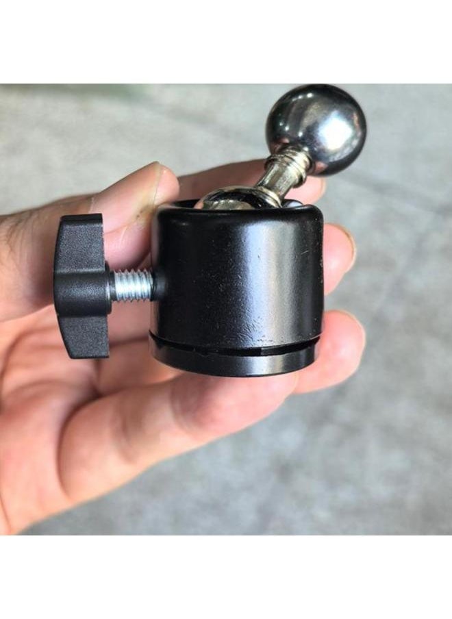 Generic 1/4 Turn 1/4 Screw Pan/tilt Bracket Replaces Mobile Phone Universal Wheel Adapter Pea Pods Connection Anti-tooth Accessories-Body Color:Metal Pan/tilt (17mm Ball Head + 1/4 Screw Hole)  - Image 1