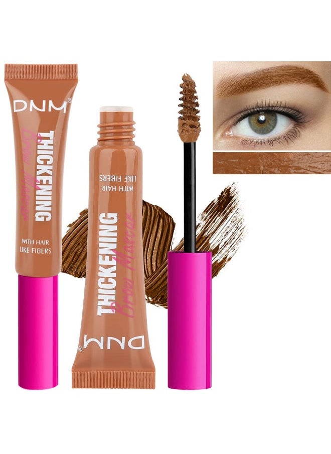 DNM Tinted Thickening Brow Mascara,Brow Fast Sculpt,Waterproof, Transfer-proof, Brush to Fill in Eyebrows and Cover Gray Hairs - Cruelty Free - Light Medium Brown (2pcs 03 Auburn)  - Image 1