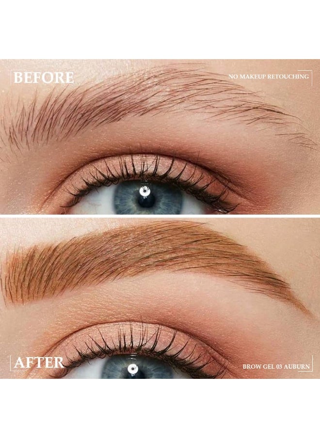 DNM Tinted Thickening Brow Mascara,Brow Fast Sculpt,Waterproof, Transfer-proof, Brush to Fill in Eyebrows and Cover Gray Hairs - Cruelty Free - Light Medium Brown (2pcs 03 Auburn)  - Image 2