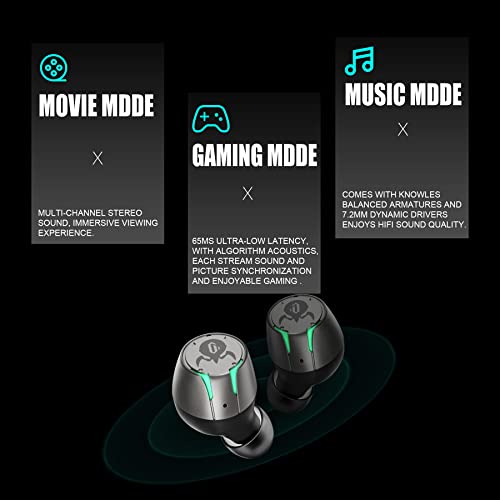 GravaStar Sirius Pro True Wireless Earbuds Bluetooth 5.2 Headphones TWS RGB Earphones, Bluetooth Earbuds in Ear Noise Cancelling for iPhone Android, IPX5 Waterproof Earphones War Damaged Gray - Image 3