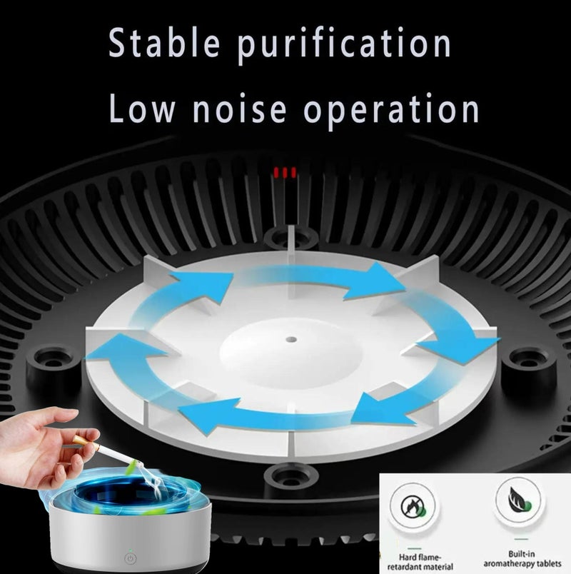Shake Square Self Extinguishing Ashtray For Indoors, Multifunctional Air Purifier Ashtray Smart Function, Eco Friendly with Filter Best for Family car office White | Gray (Gray) - Image 3