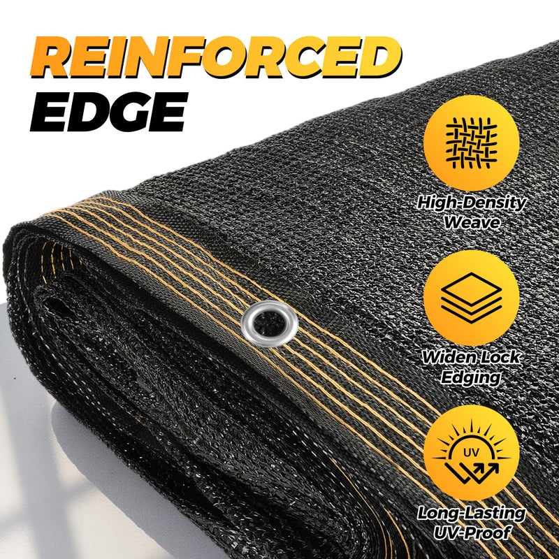 JOJOLEE 70% Sun Shade Cloth, 10x20FT Shade Net Mesh Tarp with Grommets, Black Sunblock Cover for Outdoor Patio Plants, Pergola, Greenhouse, Chicken Coop, Backyard, Balcony - Image 5